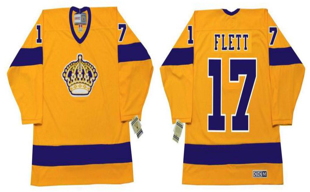 2019 Men Los Angeles Kings #17 Flett Yellow CCM NHL jerseys->los angeles kings->NHL Jersey